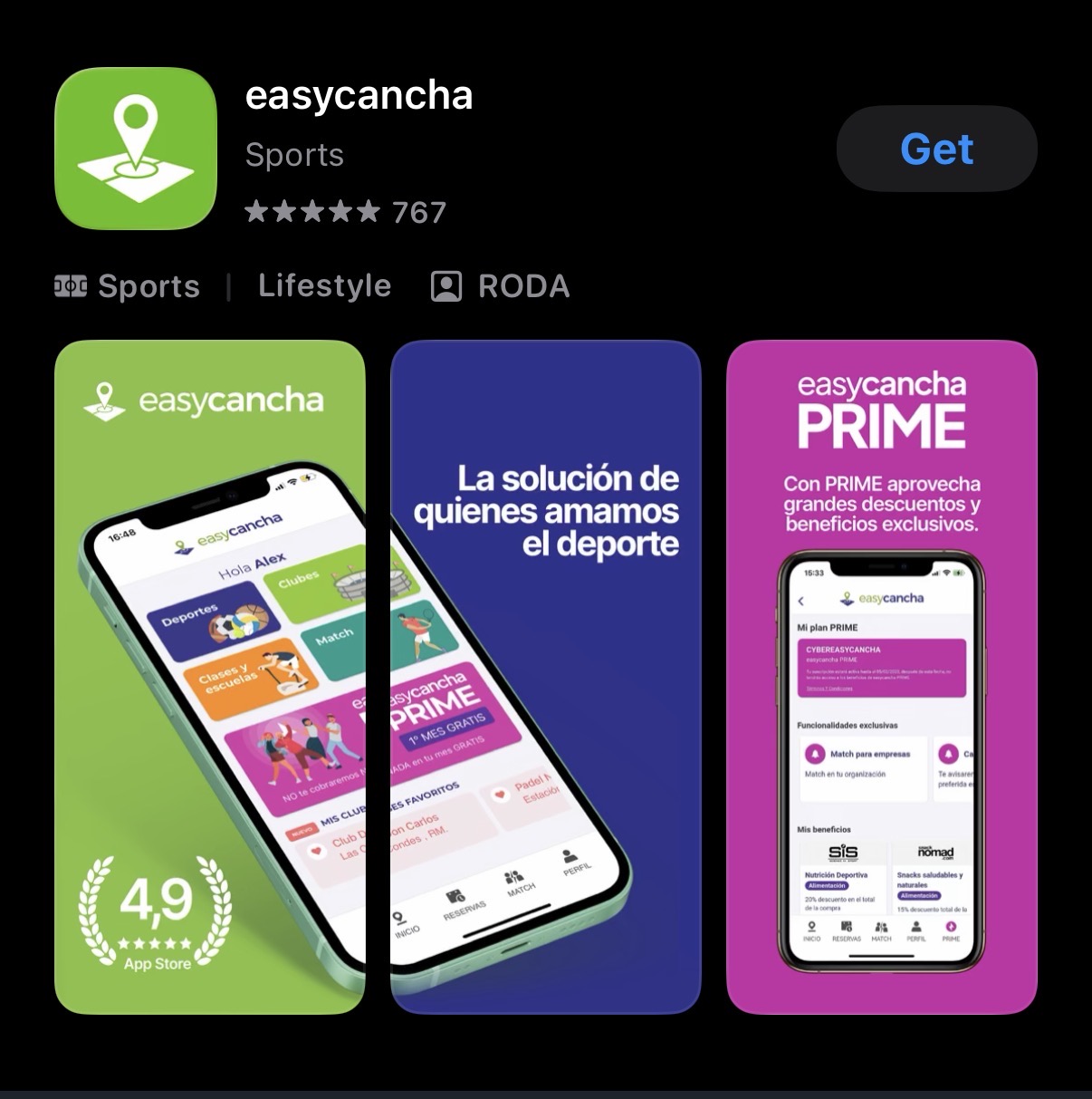 Descarga easycancha en la App Store
